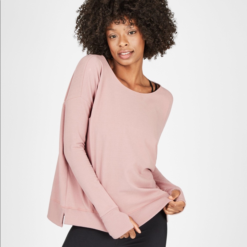 Sweaty Betty Simhasana Luxe Fleece Sweatshirt - velvet rose XS